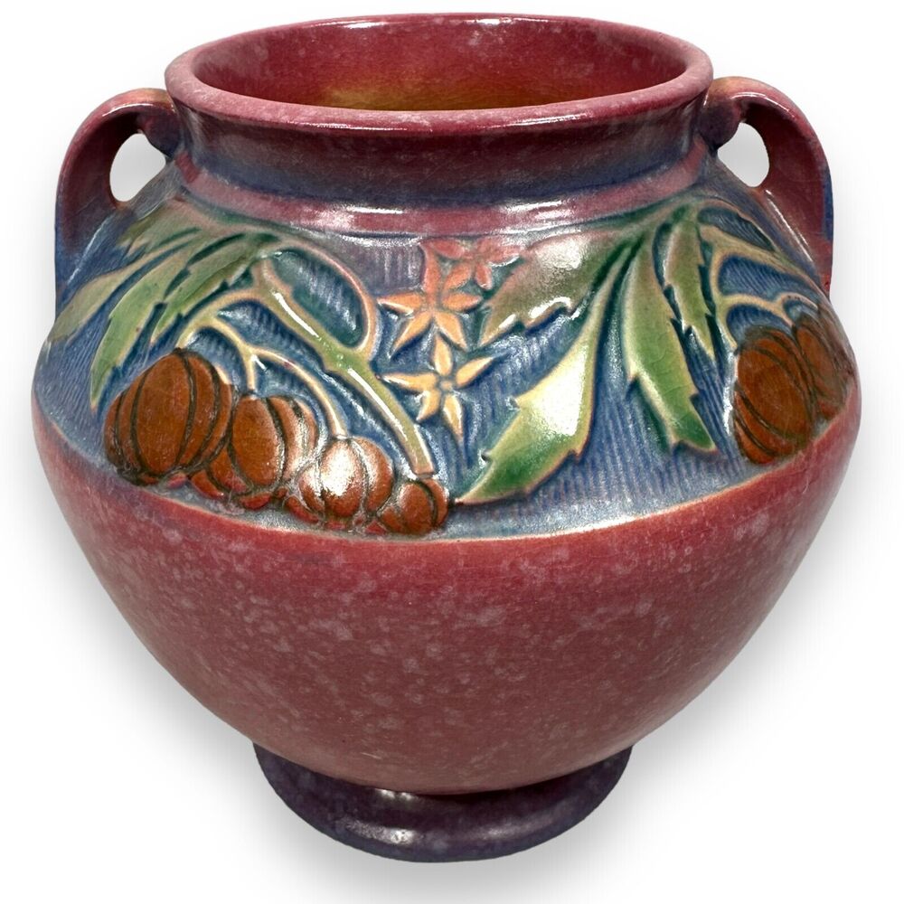 Vintage Roseville Pottery‎ Baneda Planter Vase Antique Art Deco Handled 1930s